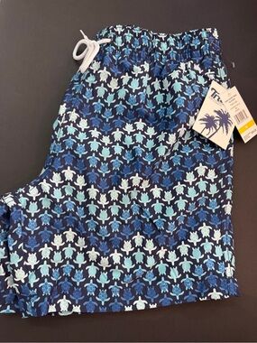 Trunks Surf & Swim Navy Turtle Print Swim Shorts sz M